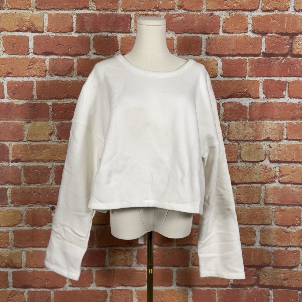 Fabletics Skye Tie Open Back Pullover Large White… - image 2